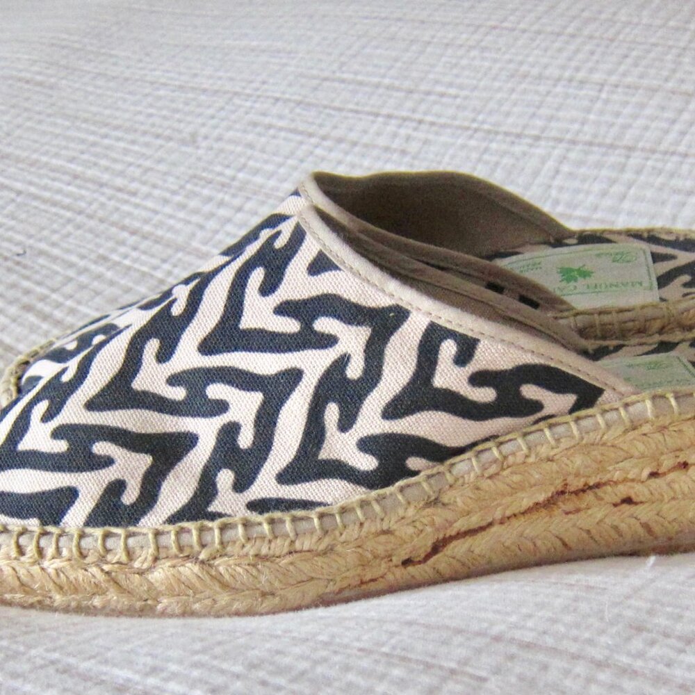 RARE MANUEL CANOVAS Print Wedge Espadrilles Made in France 38